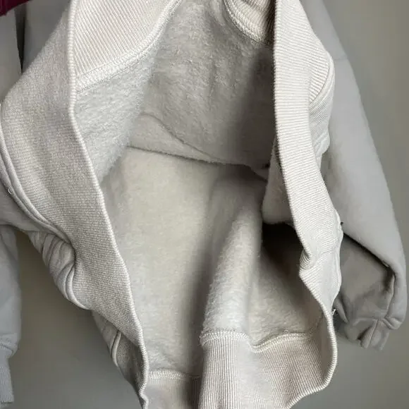 Blakely Oversized Hoodie Size Large Cream Unisex Back Graphic Logo Soft Solid - Picture 4 of 9